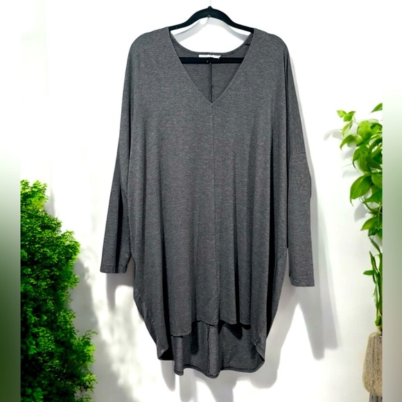Bryn Walker Jersey Raquel Deep V-Neck Long Sleeve Oversized Tunic Sz M - Picture 1 of 8